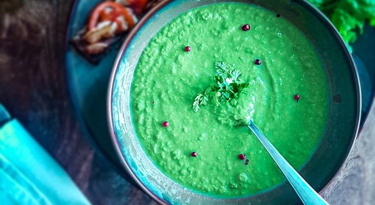 Velouté chou de Bruxelles et pois cassés